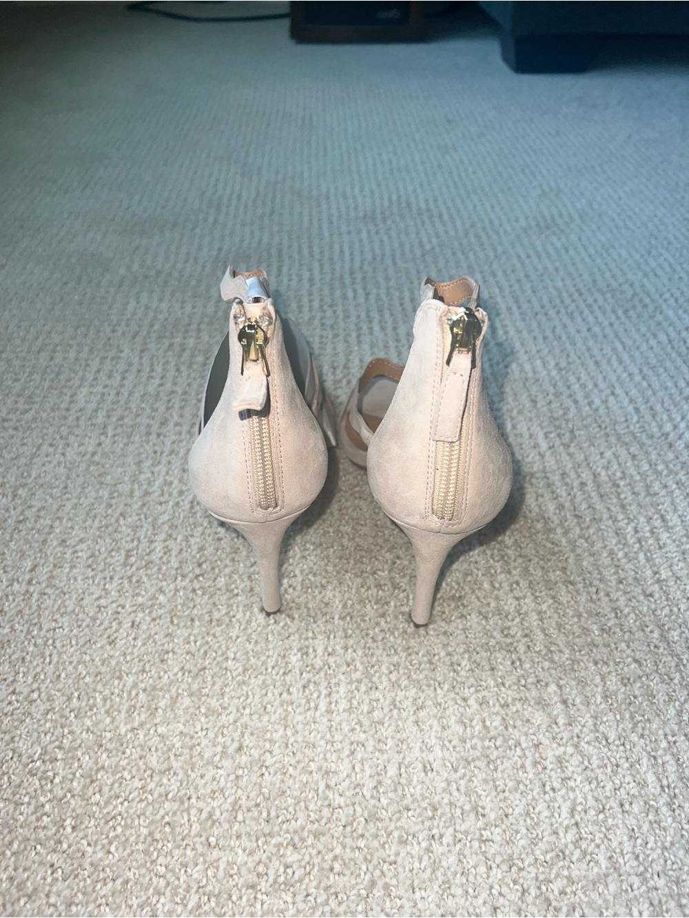 J. Crew Scalloped Two-Tone Ankle Strap Heels in Blush and Cream - Picture 3 of 6